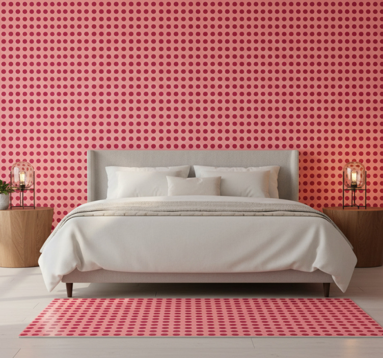 Papier peint chambre motif géométrique à pois - TenStickers