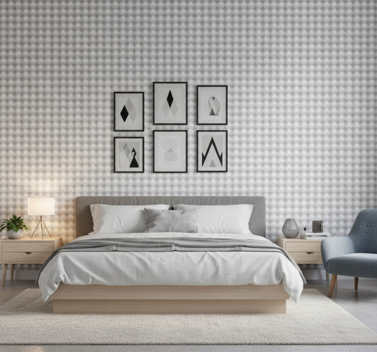Papier peint chambre motif gris apaisant nordique - TenStickers