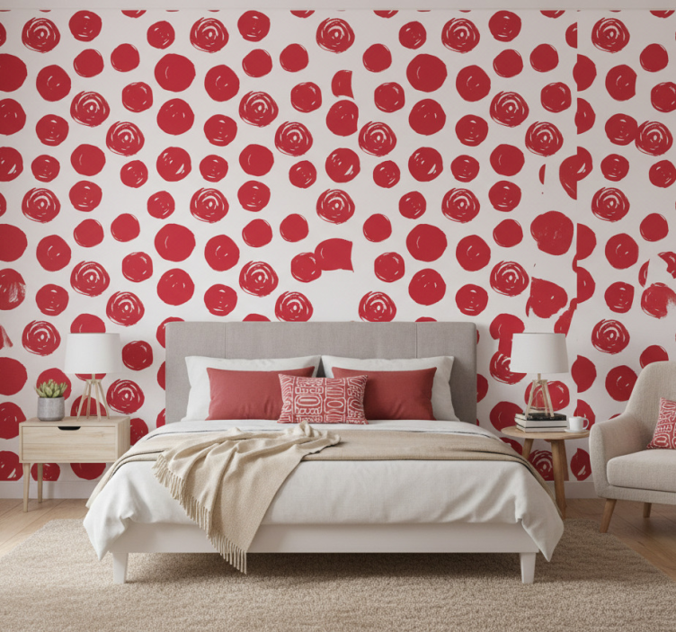 Papier peint chambre motif gros pois - TenStickers