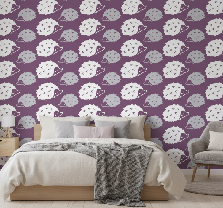 Papier peint chambre motif hérisson adorable - TenStickers