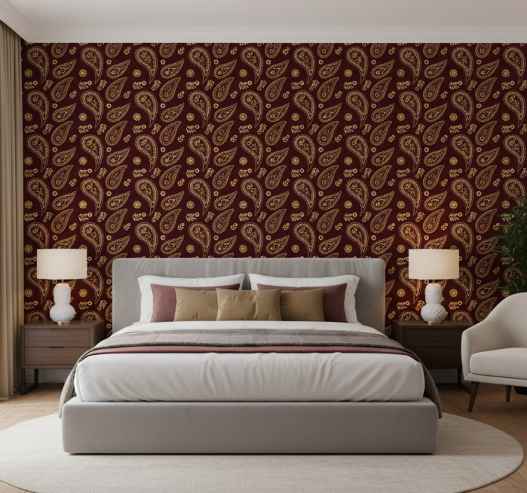 Papier peint chambre motif indien classique - TenStickers