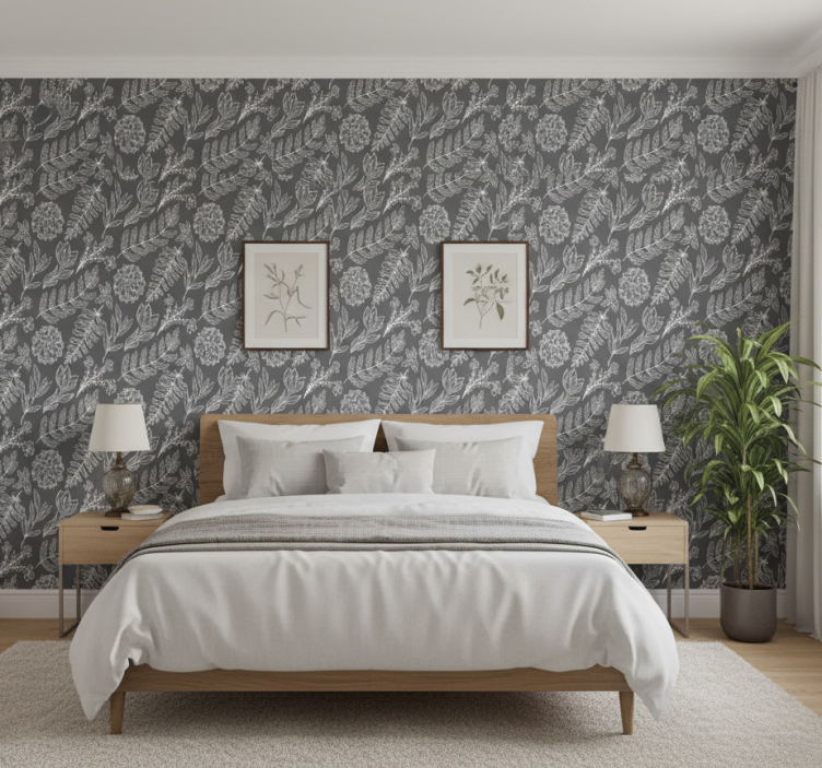 Papier peint chambre motif jardin provincial français - TenStickers