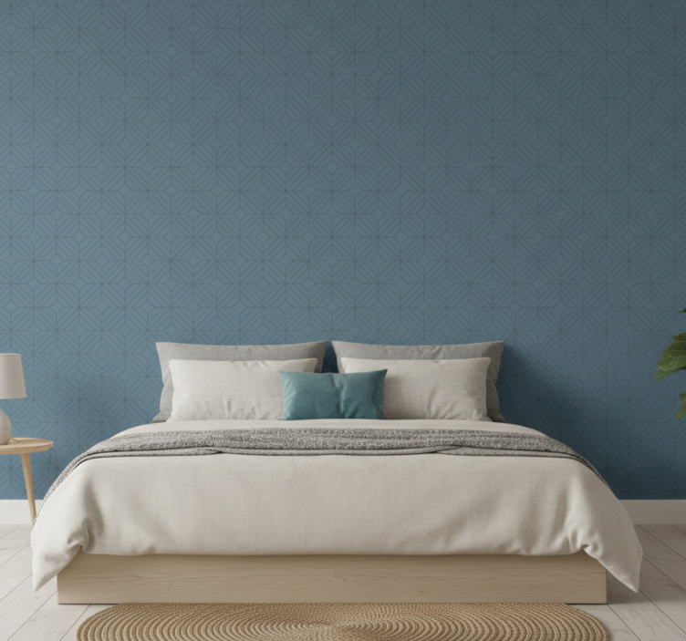 Papier peint chambre motif losanges gris nordique - TenStickers