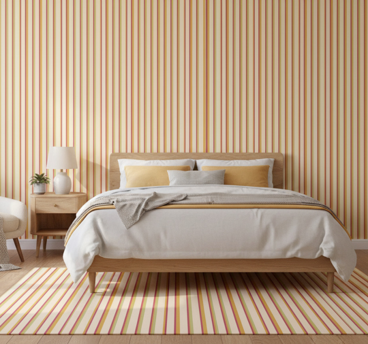 Papier peint chambre motif rayé pastel rétro - TenStickers