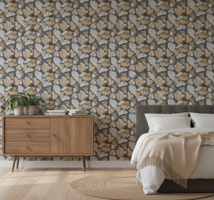Papier peint chambre motif terrazzo en ciment - TenStickers
