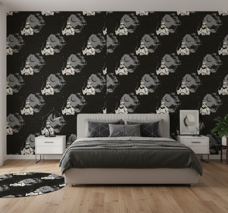 Papier peint chambre motif typique de stormtrooper - TenStickers