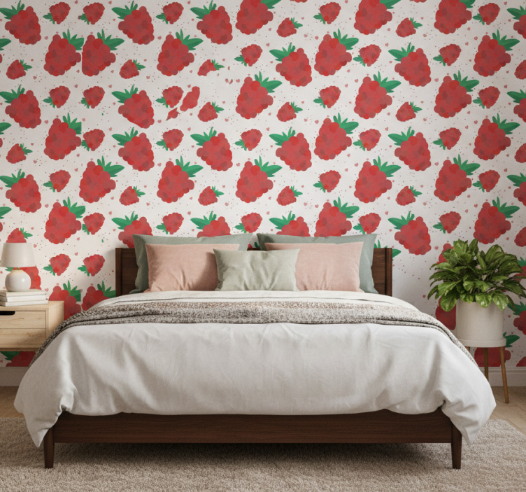 Papier peint chambre motifs aquarelle baies - TenStickers