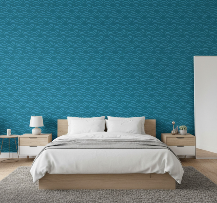 Papier peint chambre motifs aquatiques fluides - TenStickers