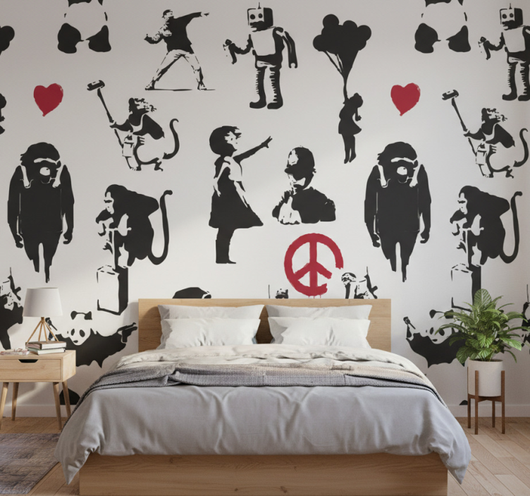 Papier peint chambre motifs de personnages fantaisistes - TenStickers
