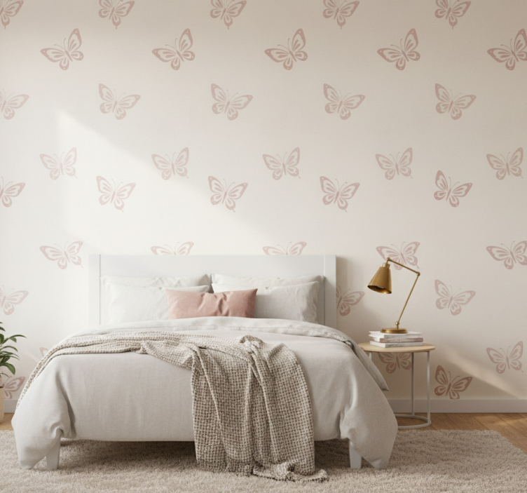 Papier peint chambre papillon volant fantaisiste - TenStickers