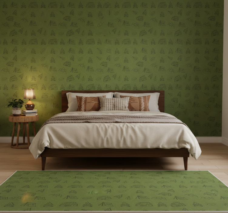Papier peint chambre paysages de montagne verts - TenStickers
