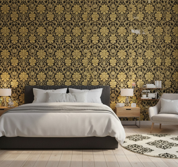 Papier peint chambre style damassé luxueux - TenStickers