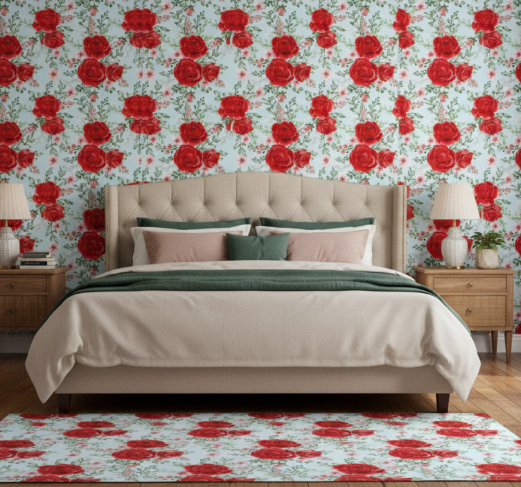 Papier peint chambre style fleurs grandmillenial - TenStickers