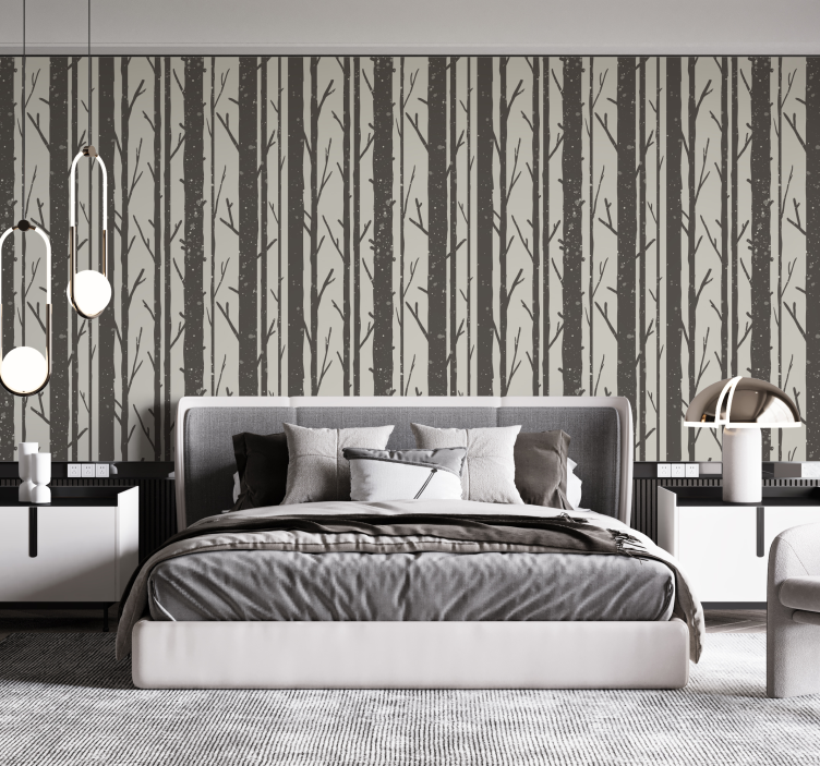 Papier peint chambre troncs d'arbres - TenStickers