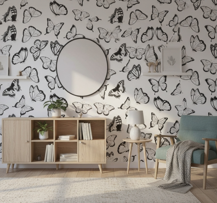 Papier peint chambre types de papillons kallax - TenStickers