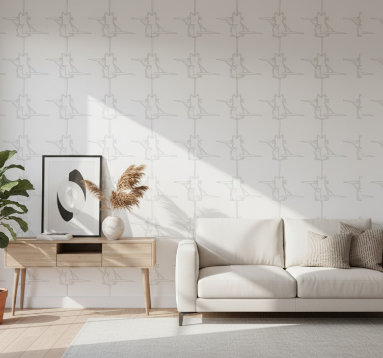 Papier peint chat contour - TenStickers