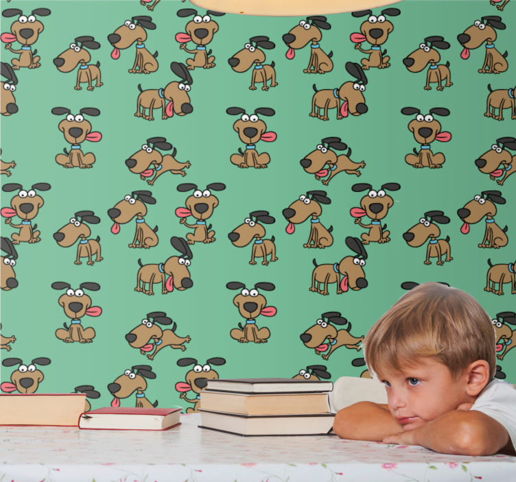 Papier peint chiens amusement de dessin animé canin - TenStickers