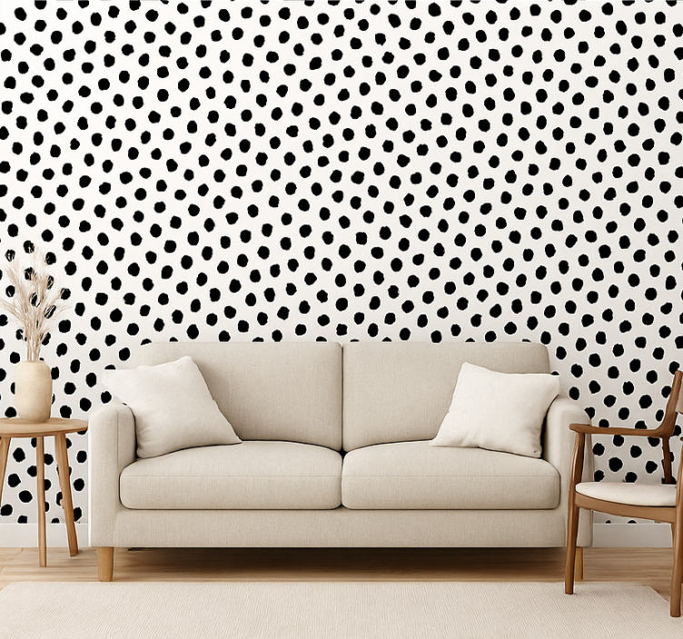 Papier peint chiens dalmata noir et blanc - TenStickers