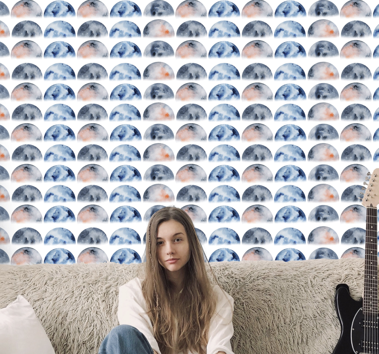 Papier peint étoiles croissant céleste - TenStickers