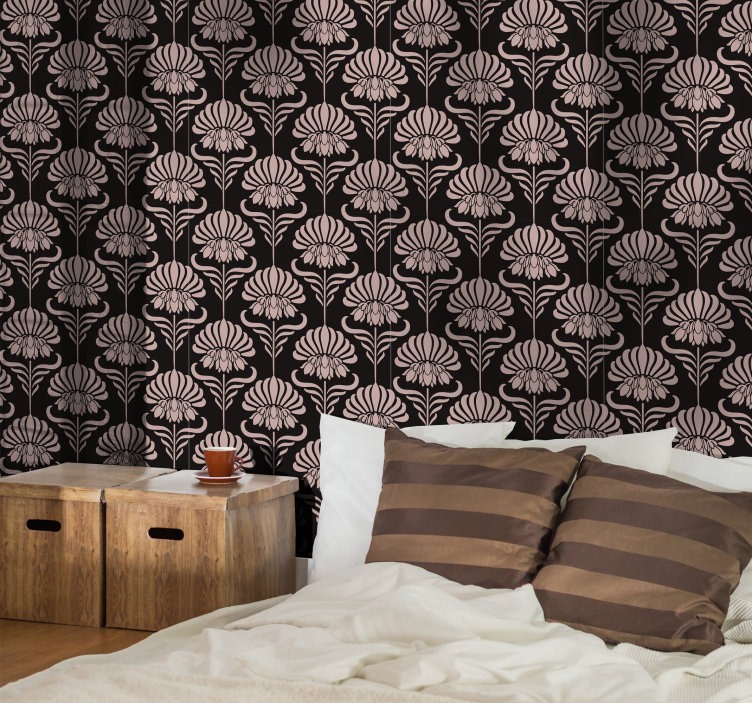 Papier peint motif art nouveau style floral - TenStickers