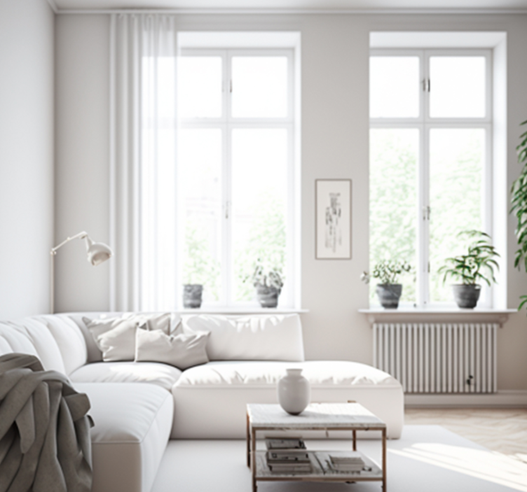 Papier peint couleur blanche - TenStickers