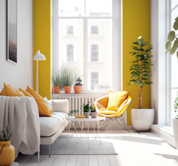 Papier peint couleur jaune - TenStickers
