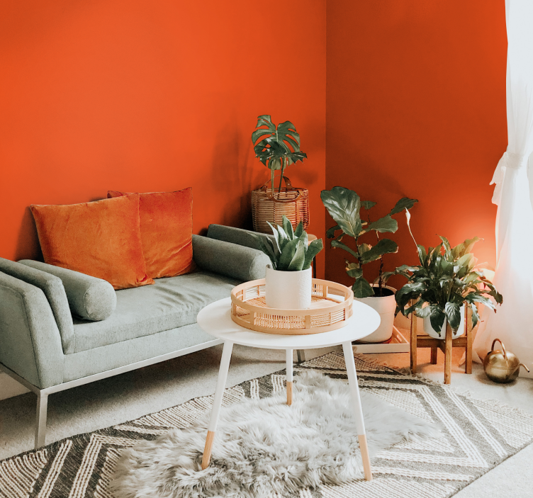 Papier peint couleur orange - TenStickers