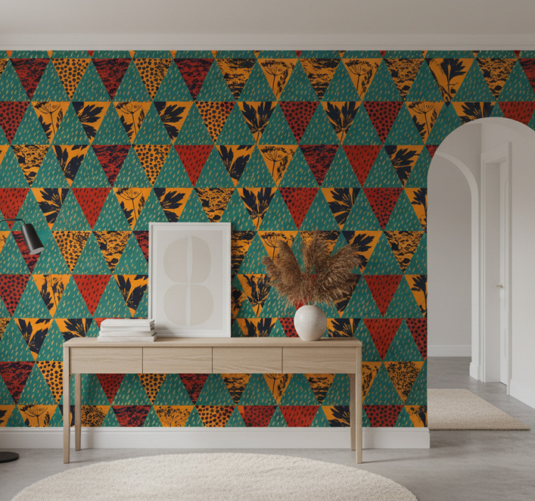 Papier peint couloir art géométrique pluie - TenStickers