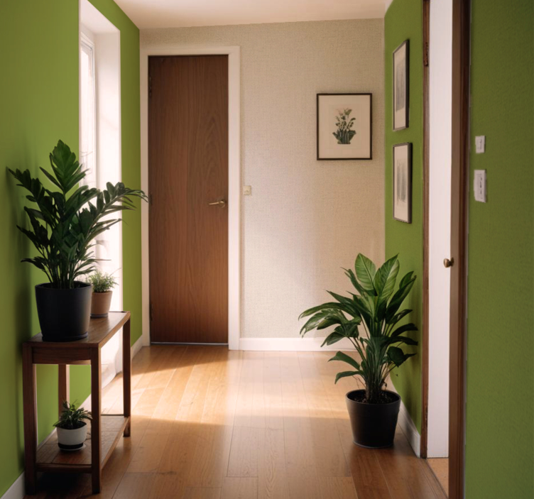 Papier peint couloir effet lin beige - TenStickers