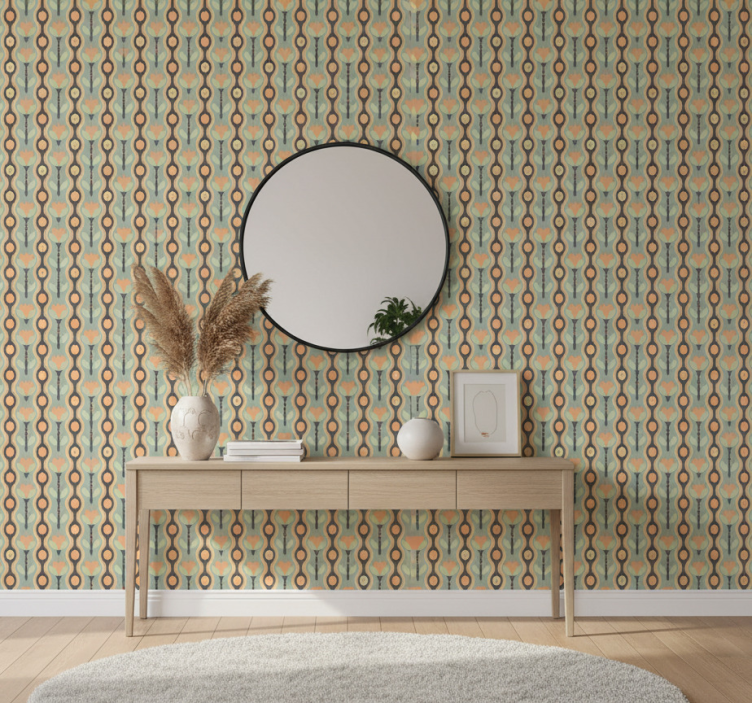 Papier peint couloir motif pétales abstraits - TenStickers