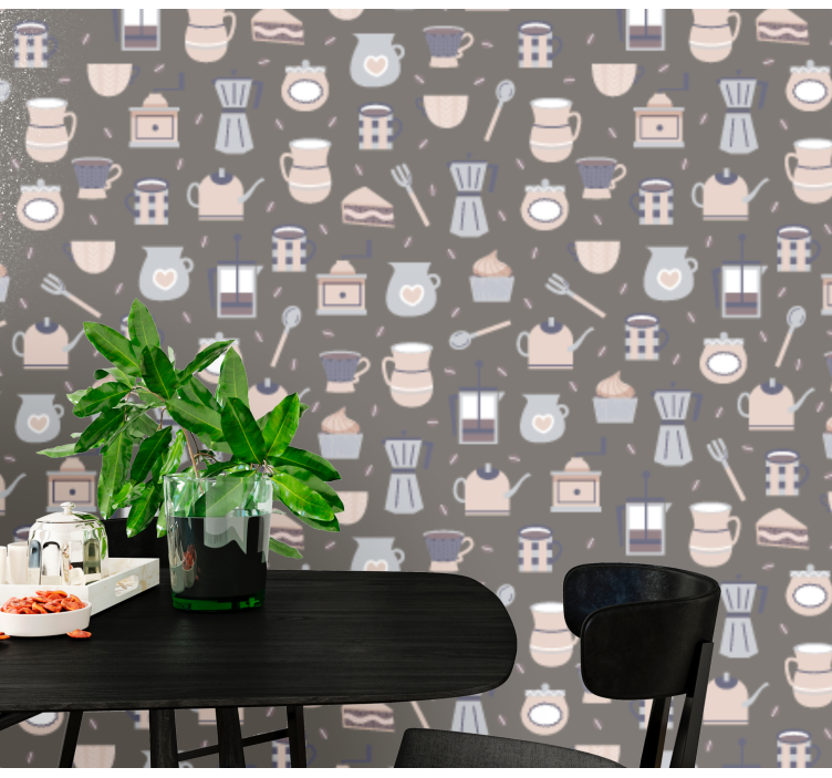 Papier peint cuisine conception de motifs de café - TenStickers
