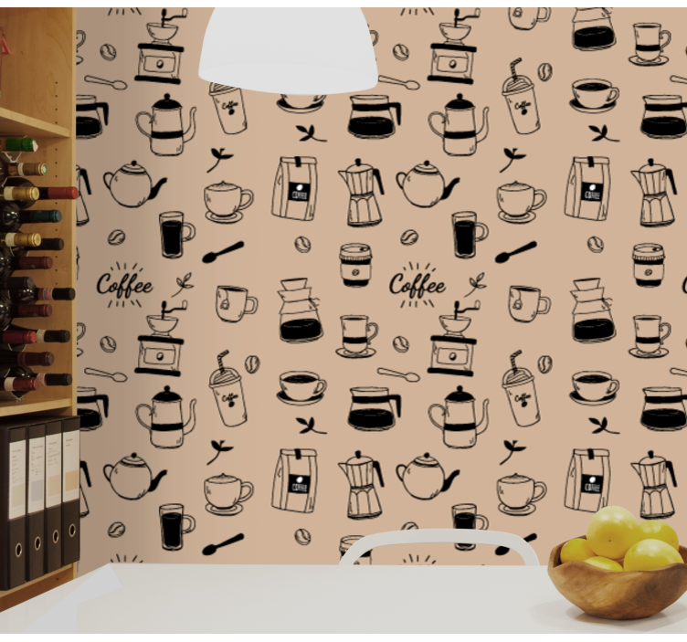 Papier peint cuisine motif café - TenStickers