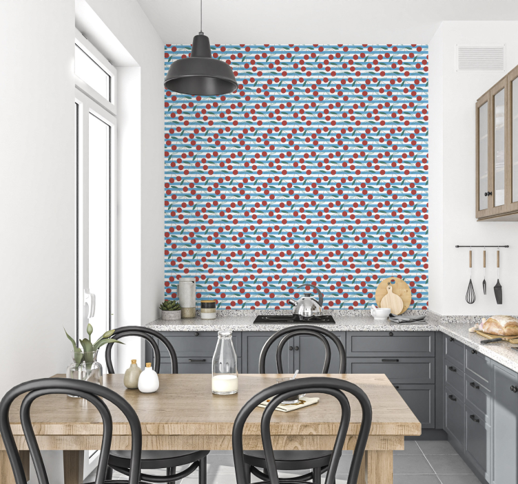Papier peint cuisine motif de fruits abstrait - TenStickers
