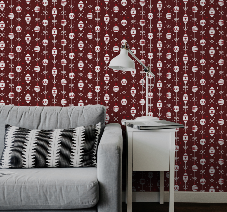 Papier peint noel motif de crâne festif - TenStickers