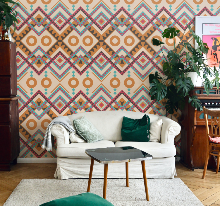 Papier peint design de losanges multicolores - TenStickers