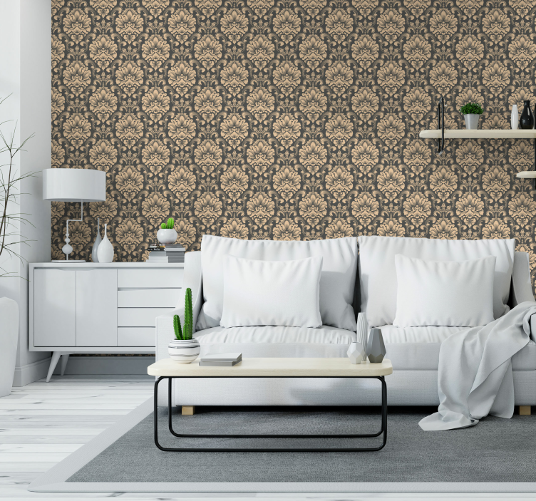 Papier peint baroque motif doré - TenStickers