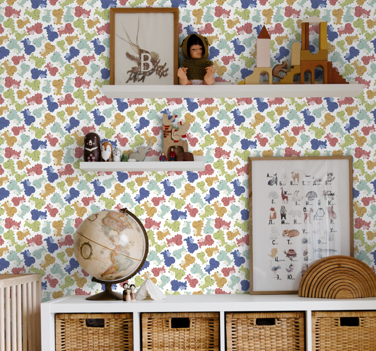 Papier peint dinosaures motif de dinosaure joyeux - TenStickers