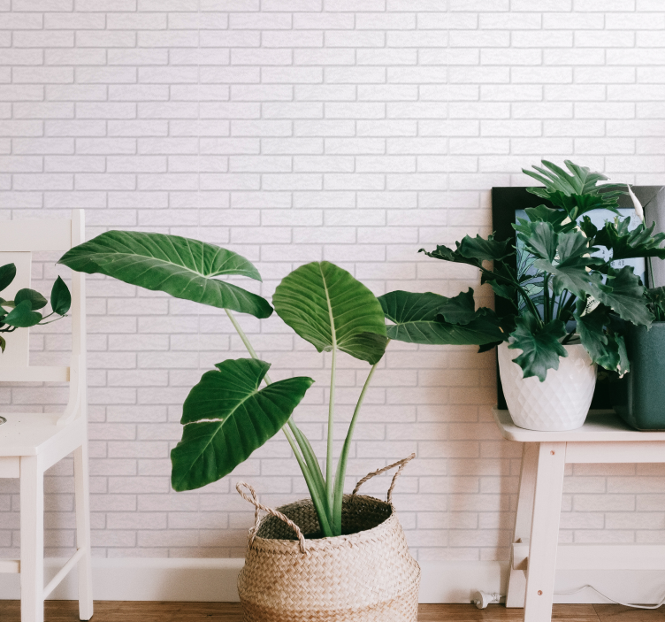 Papier peint salon brique blanche - TenStickers