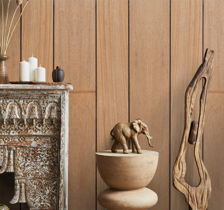 Papier peint bois planches simples marron - TenStickers