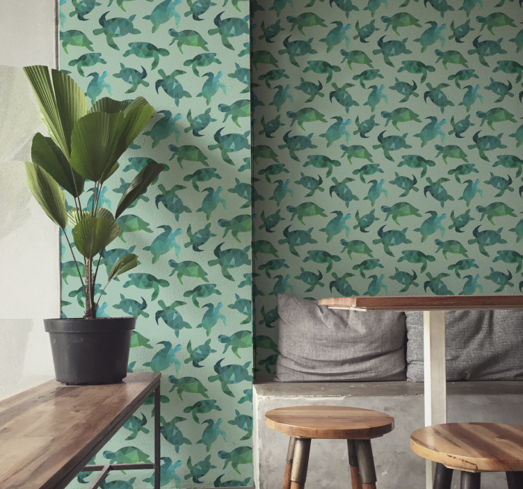 Papier peint animaux motif de tortues de mer - TenStickers