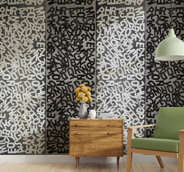 Papier peint lettre énigme platine - TenStickers