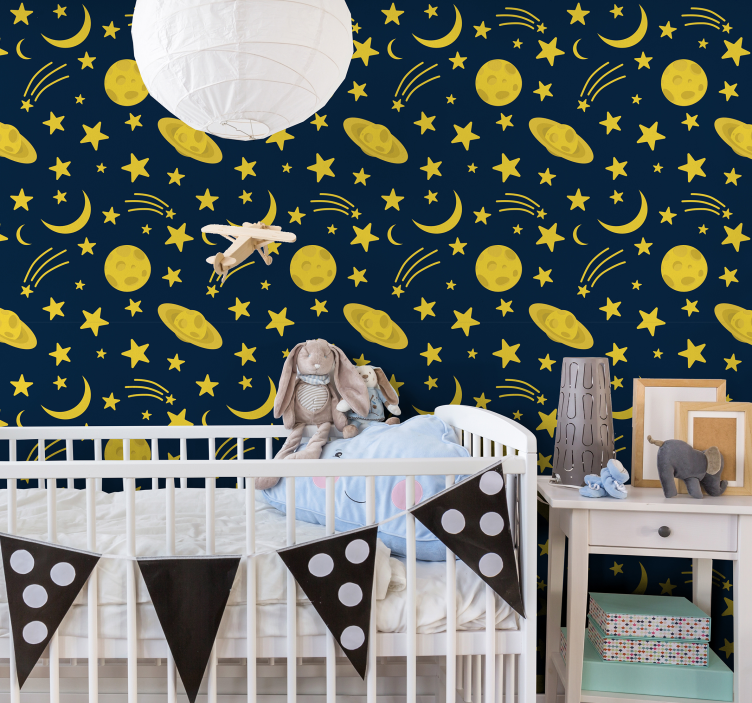 Papier peint étoiles thème du clair de lune céleste - TenStickers