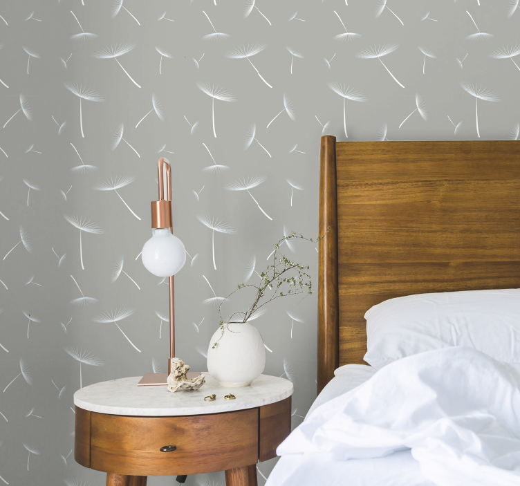 Papier peint feuilles motif de pissenlit - TenStickers