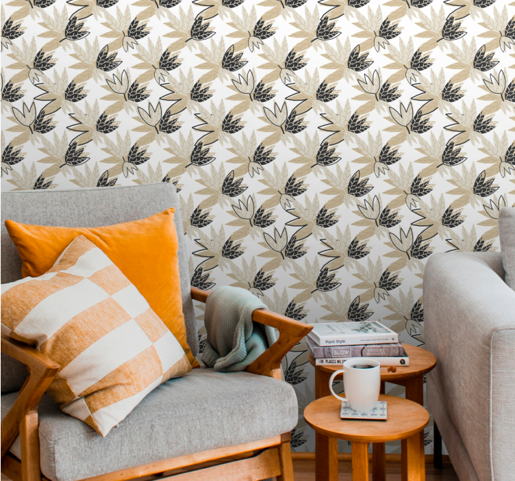 Papier peint feuilles conception botanique feuillue - TenStickers