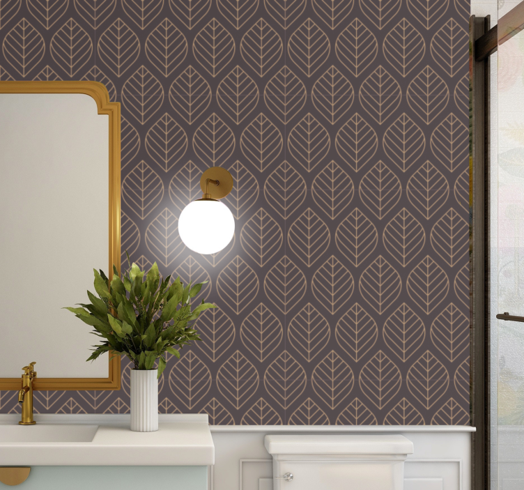 Papier peint feuilles élégance du motif de feuille - TenStickers