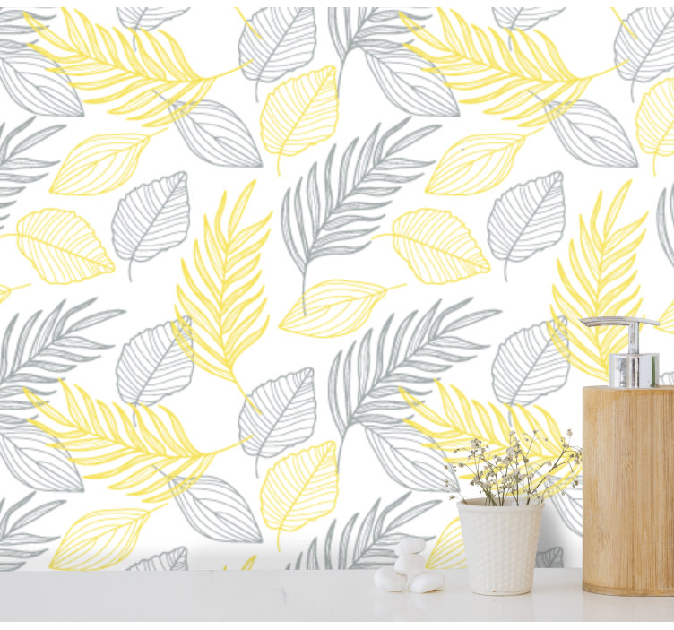 Papier peint feuilles motif botanique feuillu - TenStickers