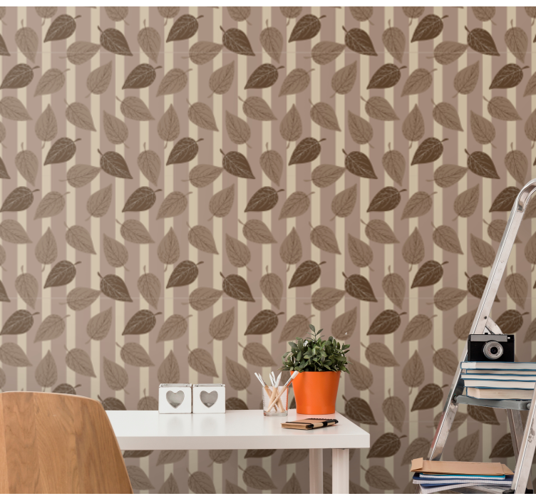 Papier peint feuilles motif de feuille - TenStickers