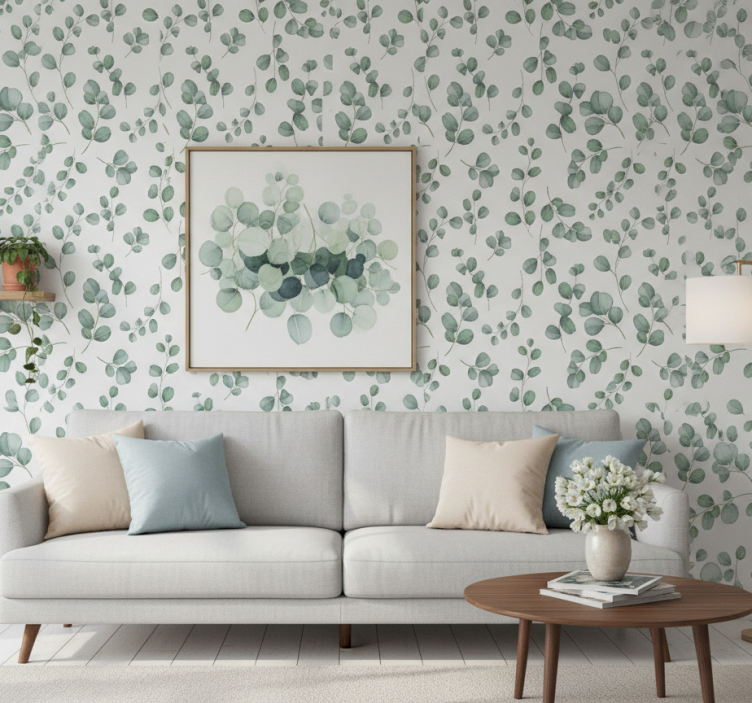 Papier peint feuilles motif élégant sans couture - TenStickers