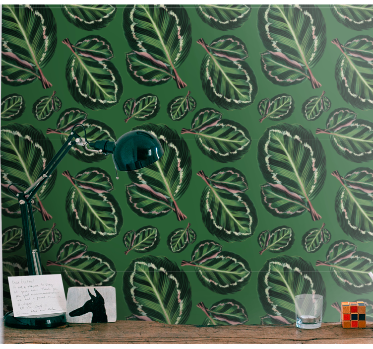 Papier peint feuilles motifs verts luxuriants - TenStickers