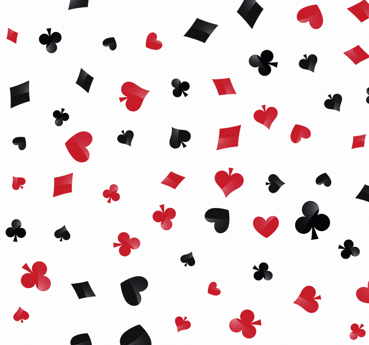 Papier peint fleuri Modèle de cartes de poker - TenStickers